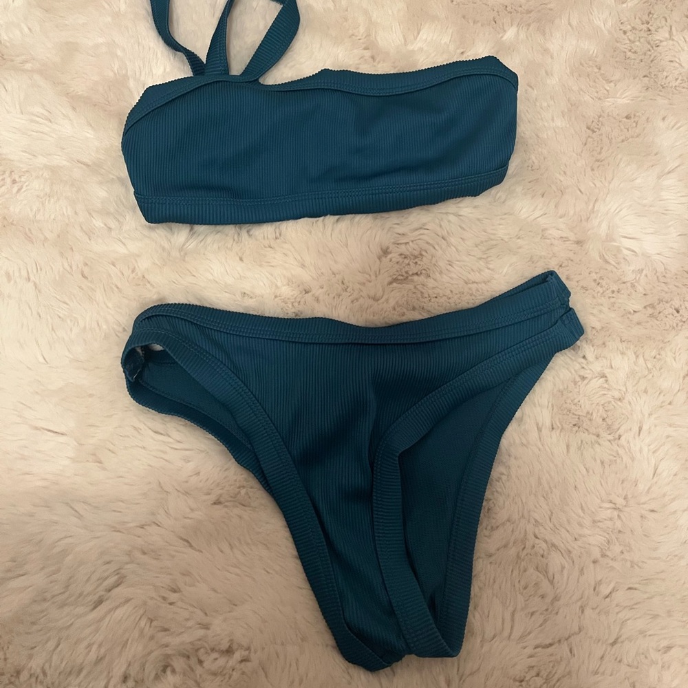High Waisted Ribbed Bikini